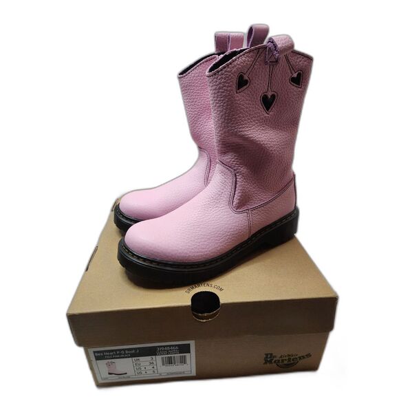 Dr. Martens Shoes - Dr. Martens Bex Heart P O Boot Womens 5 Pale Pink and Black EU 36 Core Bex Kids